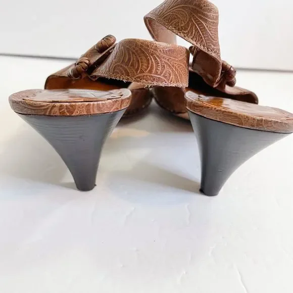 VINCE CAMUTO POINTY TOE BROWN LEATHER SLINGBACK PUMPS SZ 10 - Picture 5 of 8